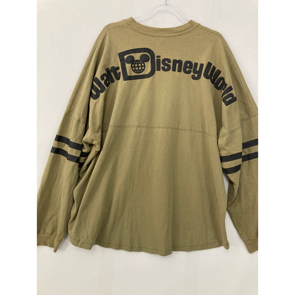 Disney Parks Spirit Jersey Mens XXL Olive Green Long‎ Sleeve Pullover Sweatshirt